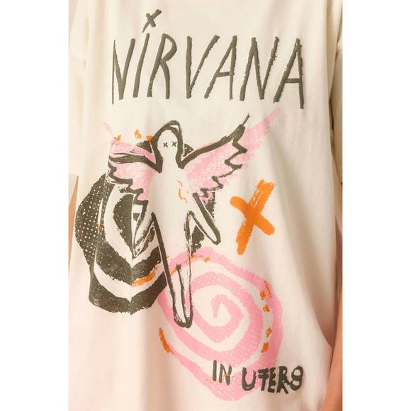 NEW DAYDREAMER nirvana in utero collage merch tee in stone vintage - Picture 3 of 5